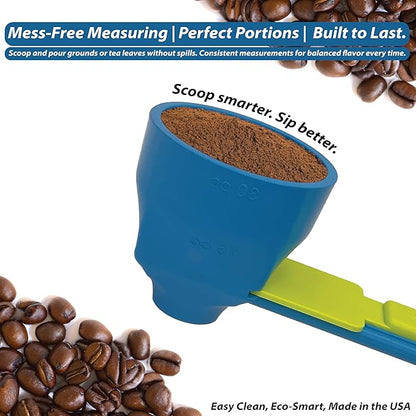 KUBOZN® 2-in-1 Spill-Proof Scoop & Funnel — For Coffee, Protein & Baking