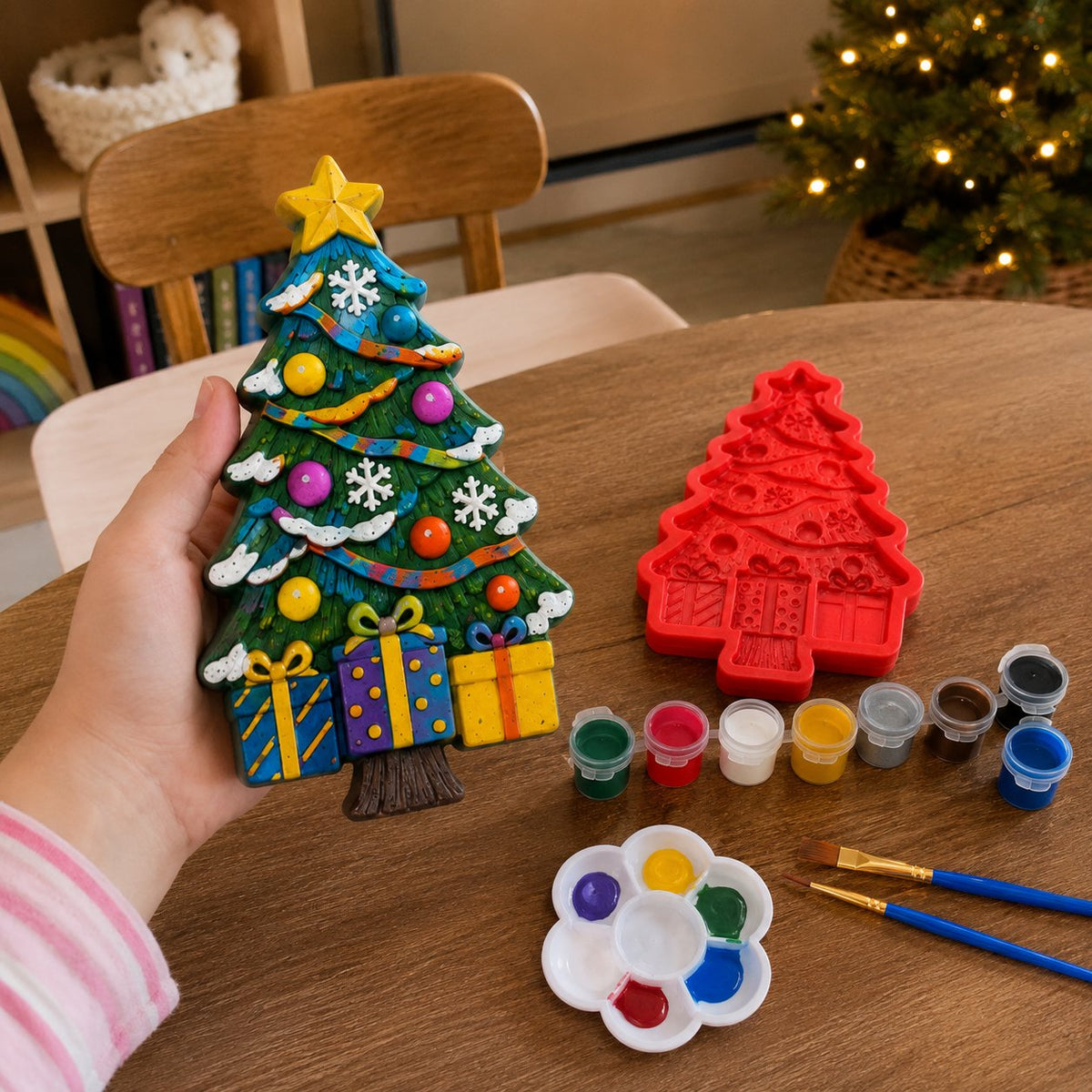 🔥 LAST DAY 49% OFF – 🎄 DIY Christmas Tree Mold & Paint Craft Kit  🎨✨