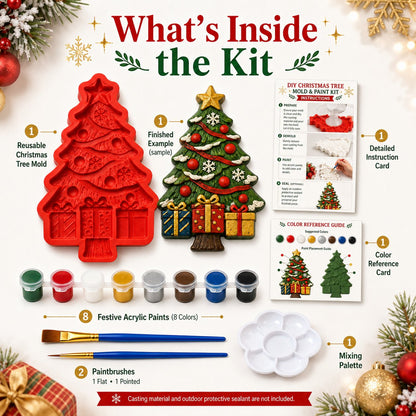 🔥 LAST DAY 49% OFF – 🎄 DIY Christmas Tree Mold & Paint Craft Kit  🎨✨