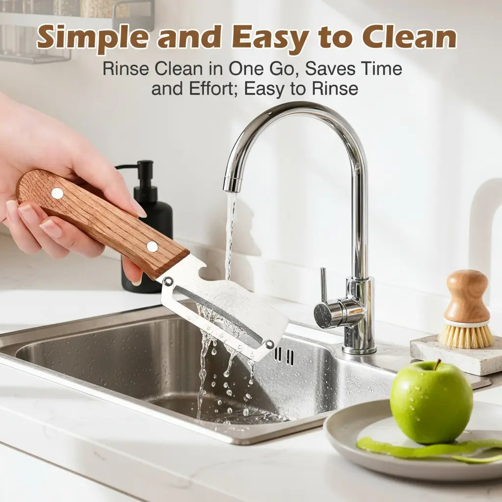 Fonome™  Wooden-Handled Stainless Steel Shredder and Peeler