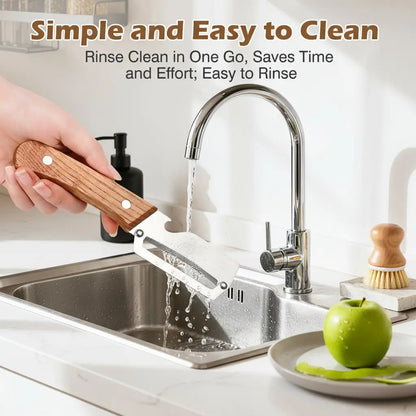 Fonome™  Wooden-Handled Stainless Steel Shredder and Peeler