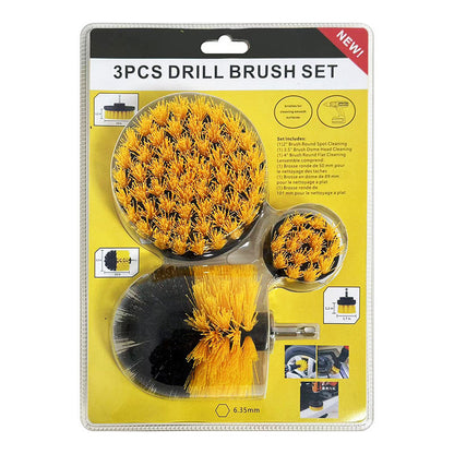 Diamond Shine Drill Brush Set – 3-Pack Medium Bristle Power Scrubber Attachments for All-Purpose Cleaning