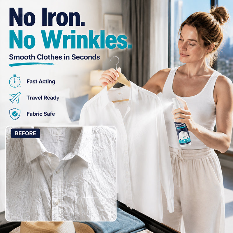👔✨ Instant Wrinkle Release – No Iron, Travel-Ready, Static-Free & Fresh