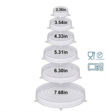 Fonome™ Reusable Silicone Lids — 6 PCS Stretch Bowl & Pot Covers