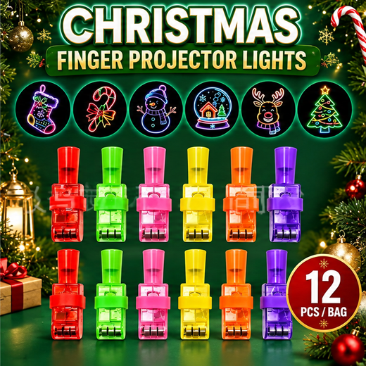🎃 Halloween Finger Projector Rings – LED Party Favors for Kids
