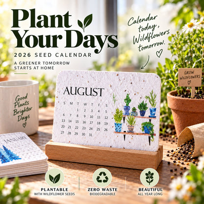 🎁 2027 Plantable Seed Paper Calendar — Use It, Then Grow It.🎁