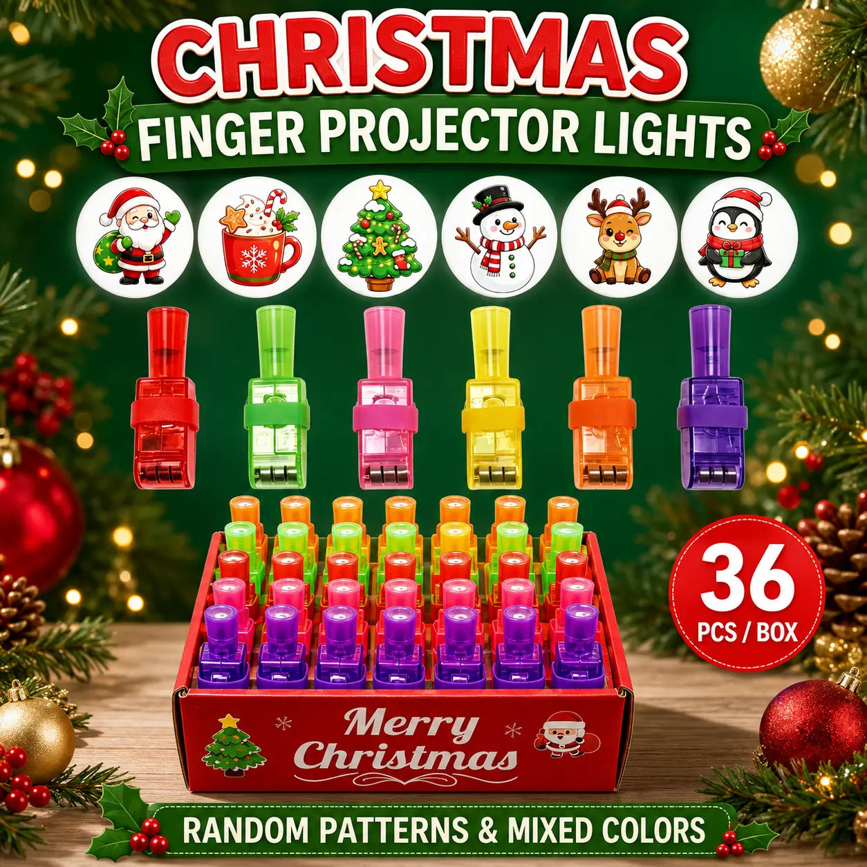 🎃 Halloween Finger Projector Rings – LED Party Favors for Kids