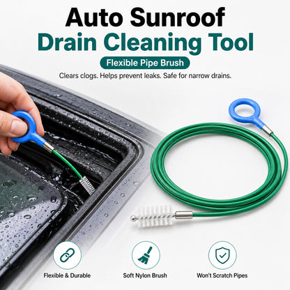 Sunroof Drain Cleaning Brush – Flexible Pipe Cleaner Tool for Preventing Water Leaks