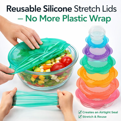 Fonome™ Reusable Silicone Stretch Lids – No More Plastic Wrap (Offer)