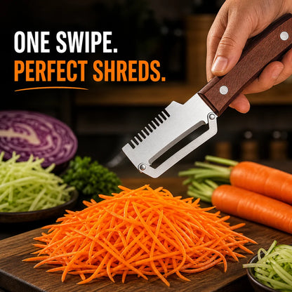 Fonome™  Wooden-Handled Stainless Steel Shredder and Peeler