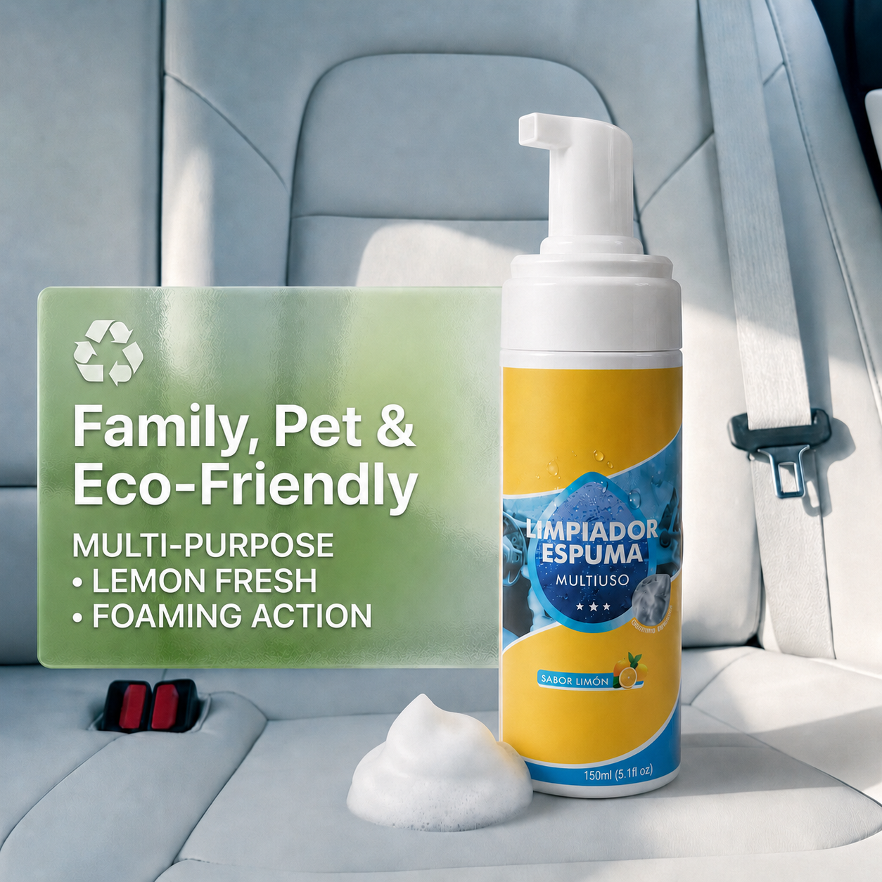 🔥4-in-1 Multi-Enzyme Foam Cleaner – Heavy-Duty Stain & Grease Removal for Home & Car