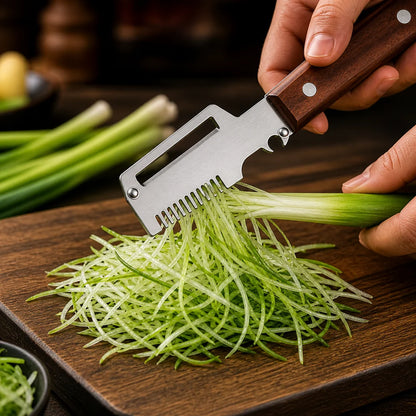 Fonome™  Wooden-Handled Stainless Steel Shredder and Peeler