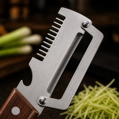 Fonome™  Wooden-Handled Stainless Steel Shredder and Peeler