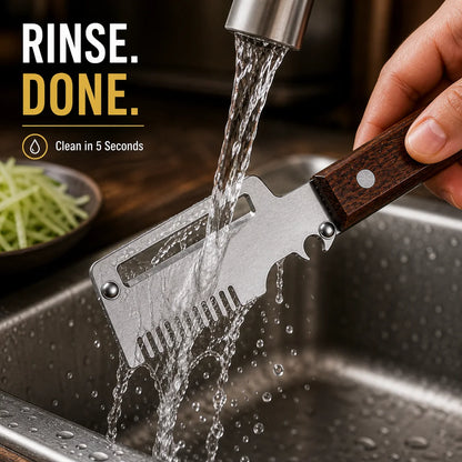 Fonome™  Wooden-Handled Stainless Steel Shredder and Peeler