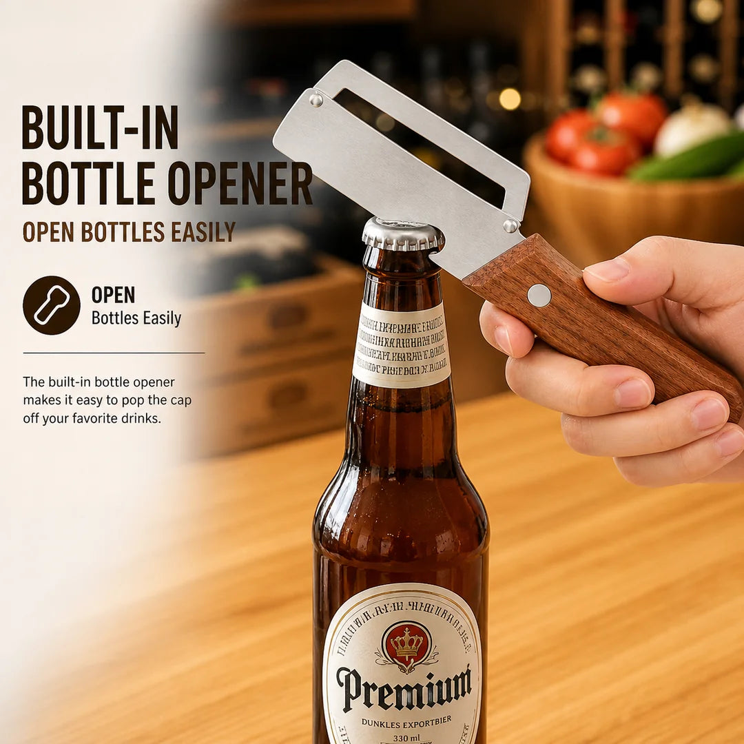 Fonome™  Wooden-Handled Stainless Steel Shredder and Peeler