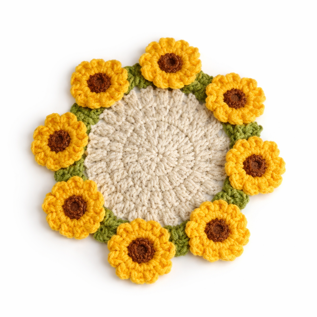 Fonome™ Handmade Sunflower Coaster Set