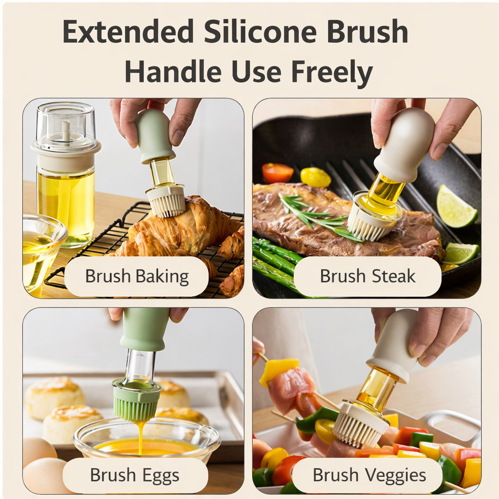Fonome™ 2-in-1 Glass Oil Bottle with Integrated Brush — The Precision Squeeze-to-Baste Solution for Fresh-Separated, Mess-Free Cooking (Offer)