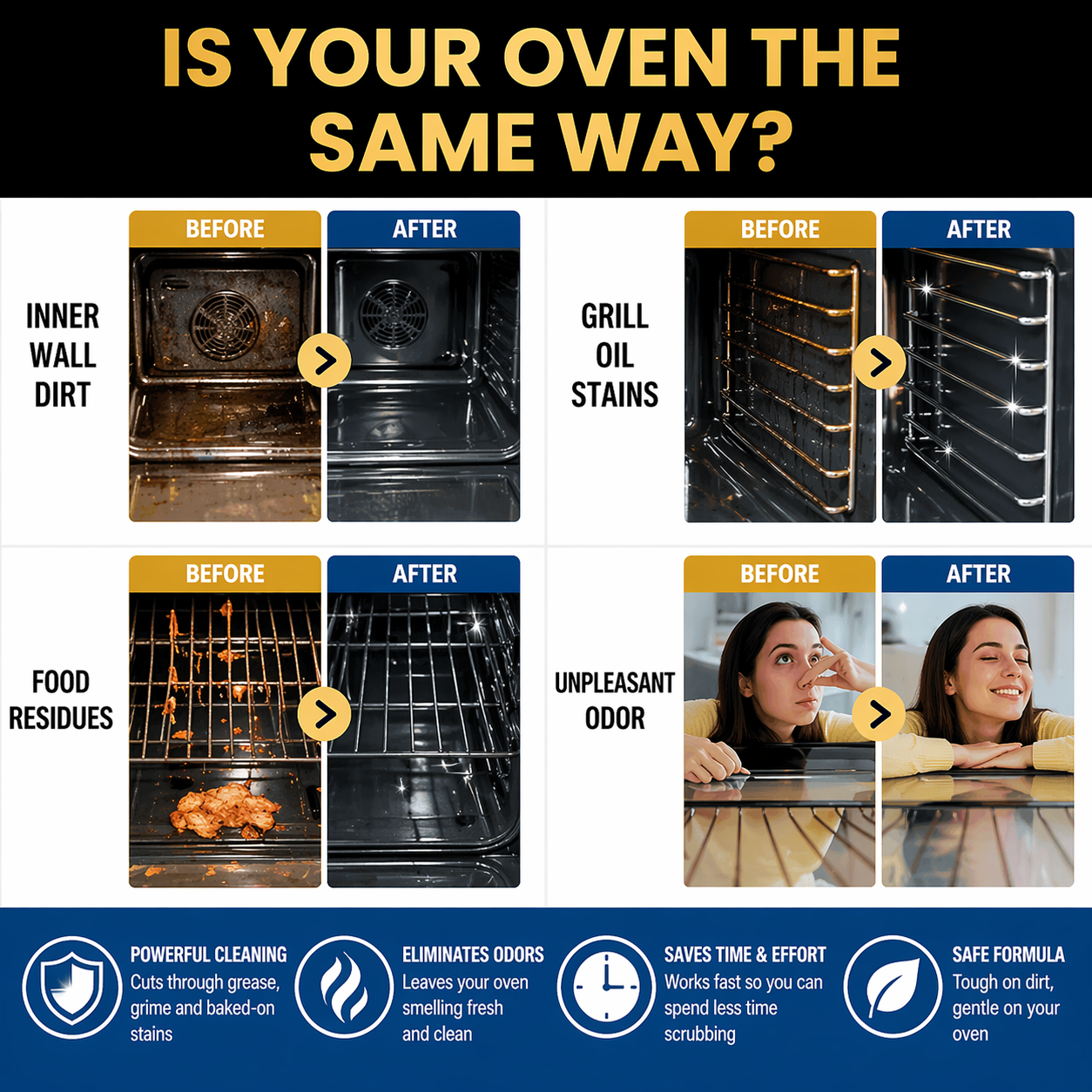 Fonome™ No-Scrub Oven & Grill Cleaner for Stubborn Grease & Burnt Residue