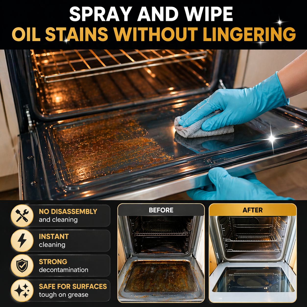 Fonome™ No-Scrub Oven & Grill Cleaner for Stubborn Grease & Burnt Residue
