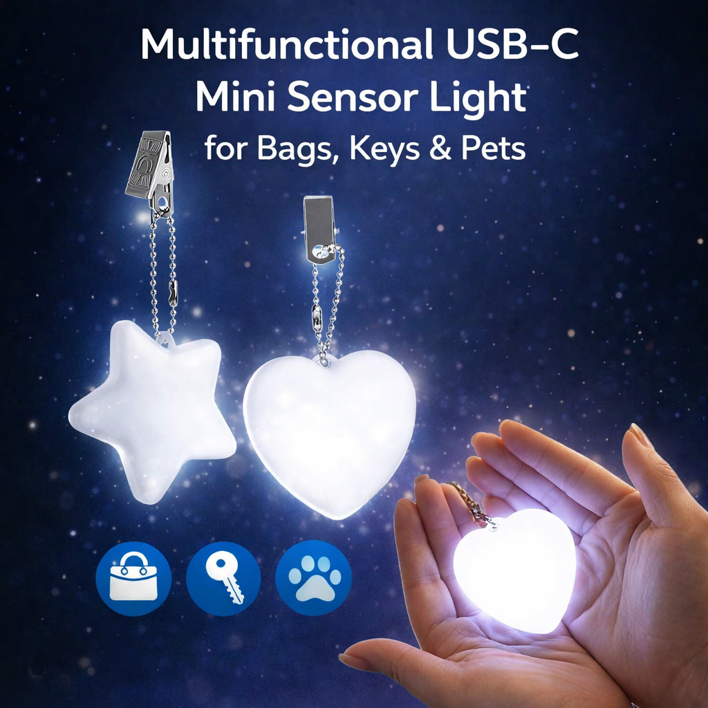 Fonome™ Multifunctional USB-C Mini Sensor Light for Bags, Keys & Pets