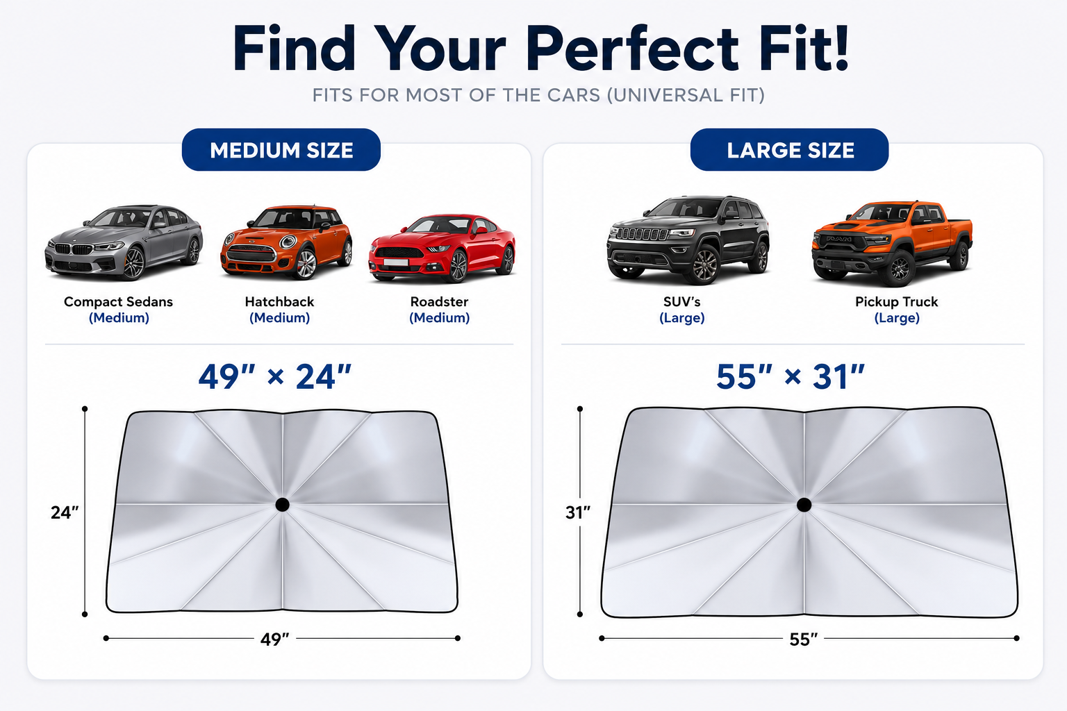 CoolFold Auto Sunshade ❄️Keep Your Car Up to 50°F Cooler in Seconds Blocks 99% of UV Rays (offer)