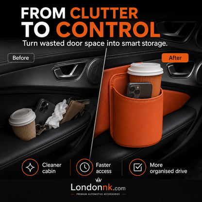 ⚡⚡⚡LAST 44 PCS LEFT!!! 🥳2026 HOT SALE🥳💞50K+ SOLD!🚗🧺 50% OFF! Leather Car Door Cup Holder – Wide‑mouth opening, easy reach for drinks & phone. Clip‑on secure fit. PU leather, tough & stylish. 🛡️✨ (offer)