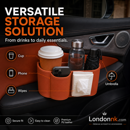 ⚡⚡⚡LAST 44 PCS LEFT!!! 🥳2026 HOT SALE🥳💞50K+ SOLD!🚗🧺 50% OFF! Leather Car Door Cup Holder – Wide‑mouth opening, easy reach for drinks & phone. Clip‑on secure fit. PU leather, tough & stylish. 🛡️✨ (offer)