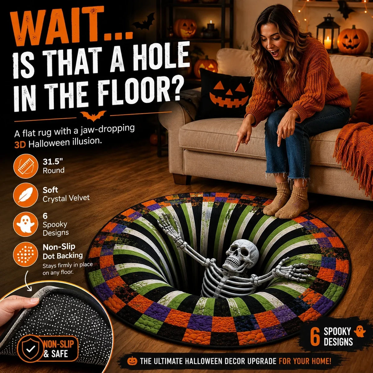 🆙Halloween 3D Illusion Rug