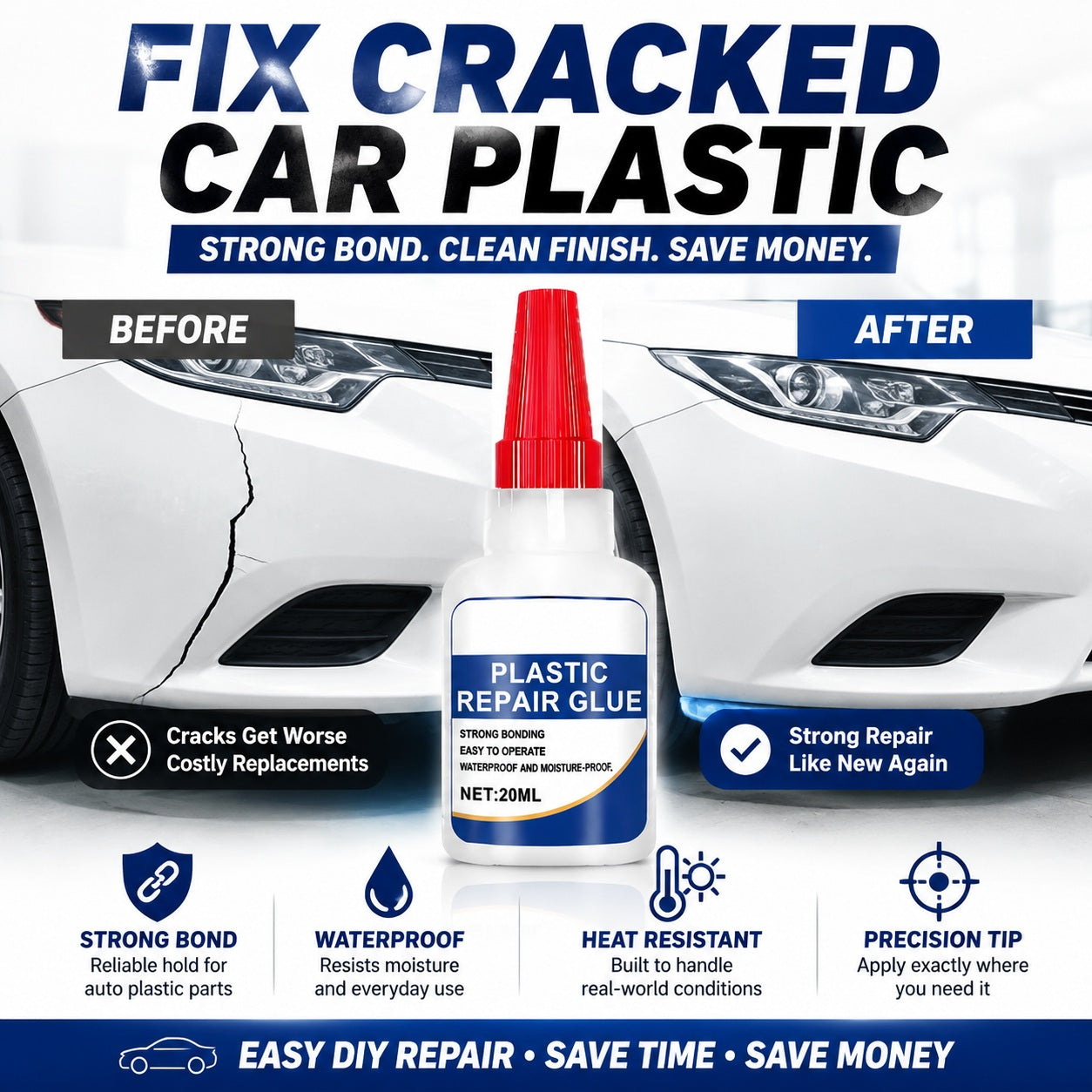 🚗 Plastic Repair Glue Fix Cracked Car Parts Without Replacement 🔧