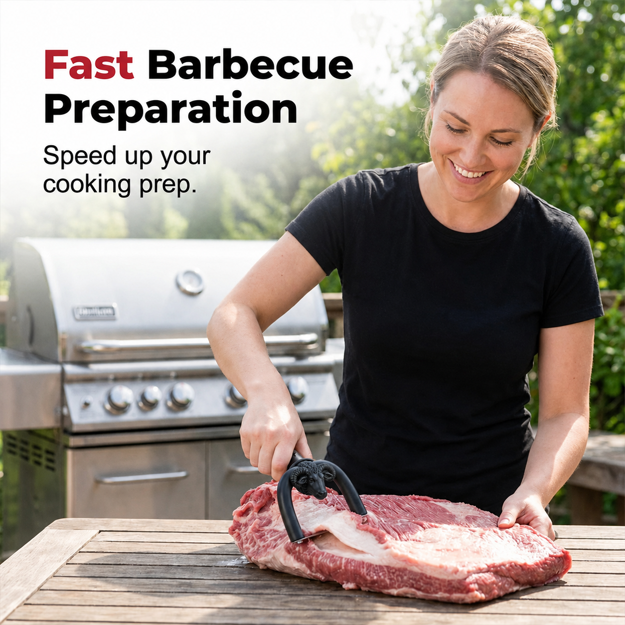 🥩FONOME™ Precision Meat Fat Trimmer – Stainless Steel Blade & U-Shaped Safety Guard🔪🍖