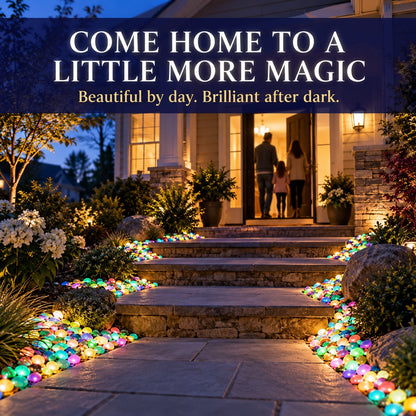 ✨ Mixed-Color Glow-in-the-Dark Garden Stones – Bring Your Garden to Life After Sunset