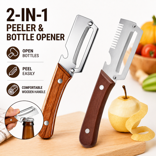 Fonome™  Wooden-Handled Stainless Steel Shredder and Peeler