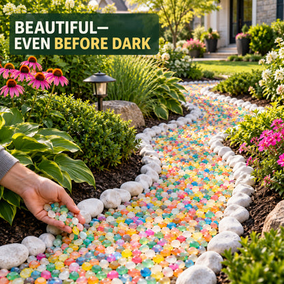 ✨ Mixed-Color Glow-in-the-Dark Garden Stones – Bring Your Garden to Life After Sunset