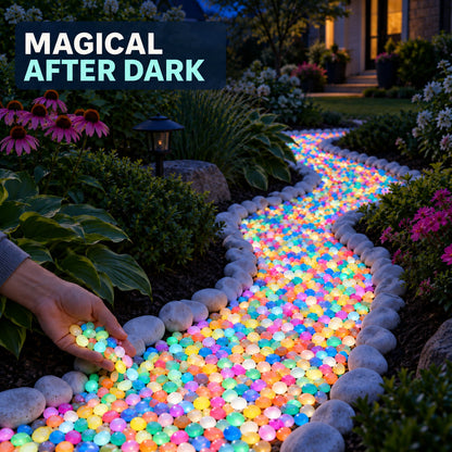 ✨ Mixed-Color Glow-in-the-Dark Garden Stones – Bring Your Garden to Life After Sunset