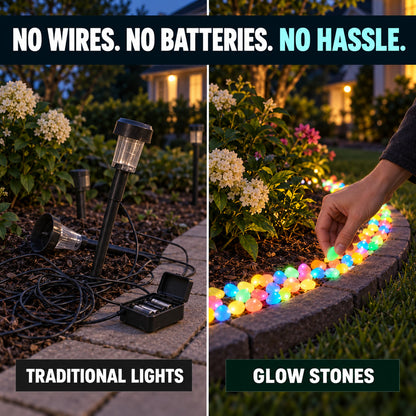 ✨ Mixed-Color Glow-in-the-Dark Garden Stones – Bring Your Garden to Life After Sunset