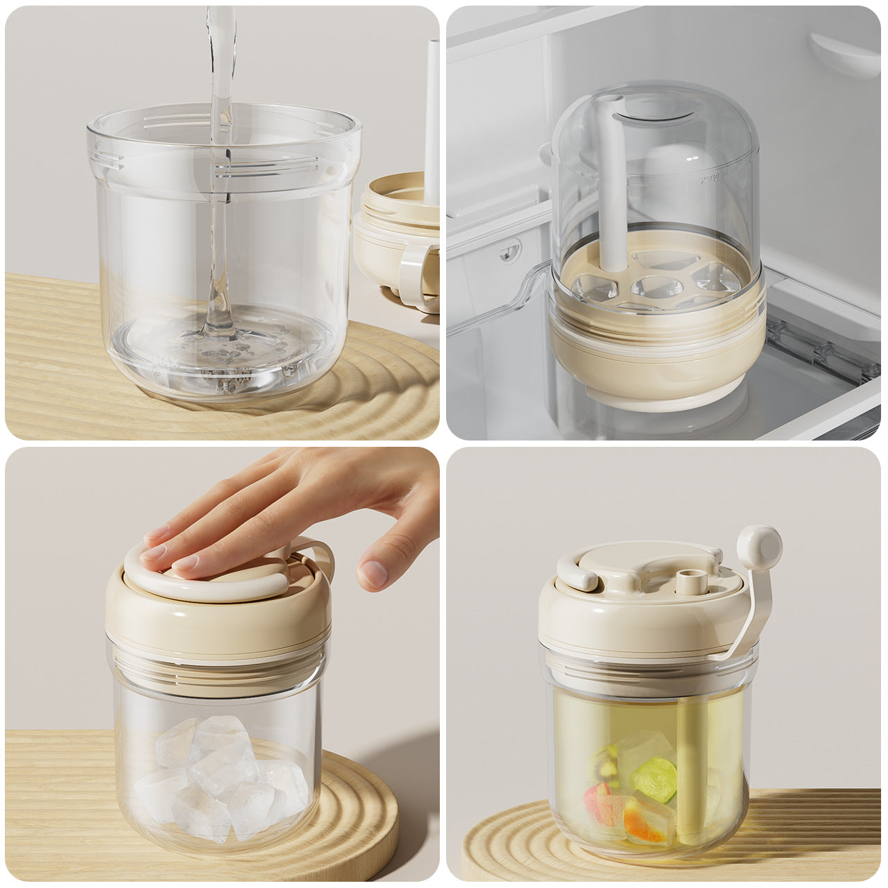 Fonome™ Freeze & Press Ice Bottle – 3-in-1 Portable Ice Maker Cup for Cold Drinks Anywhere