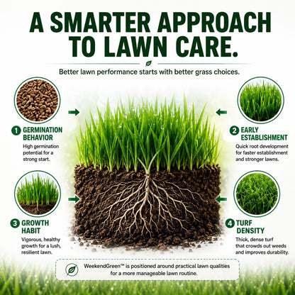 🌱 FONOME WeekendGreen™ Slow-Growing Lawn Seed — Less Mowing, More Weekends