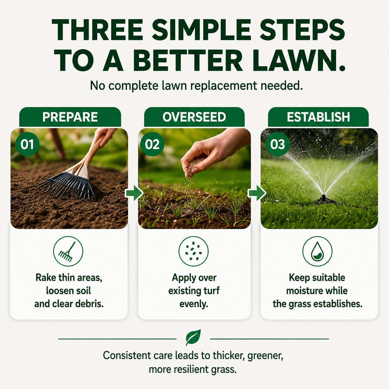 🌱 FONOME WeekendGreen™ Slow-Growing Lawn Seed — Less Mowing, More Weekends