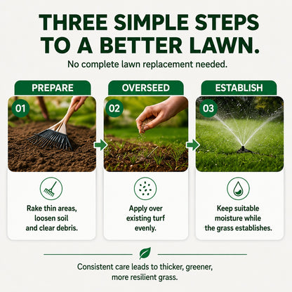 🌱 FONOME WeekendGreen™ Slow-Growing Lawn Seed — Less Mowing, More Weekends