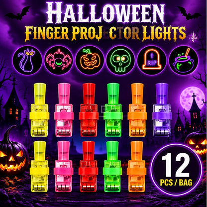 🎃 Halloween Finger Projector Rings – LED Party Favors for Kids
