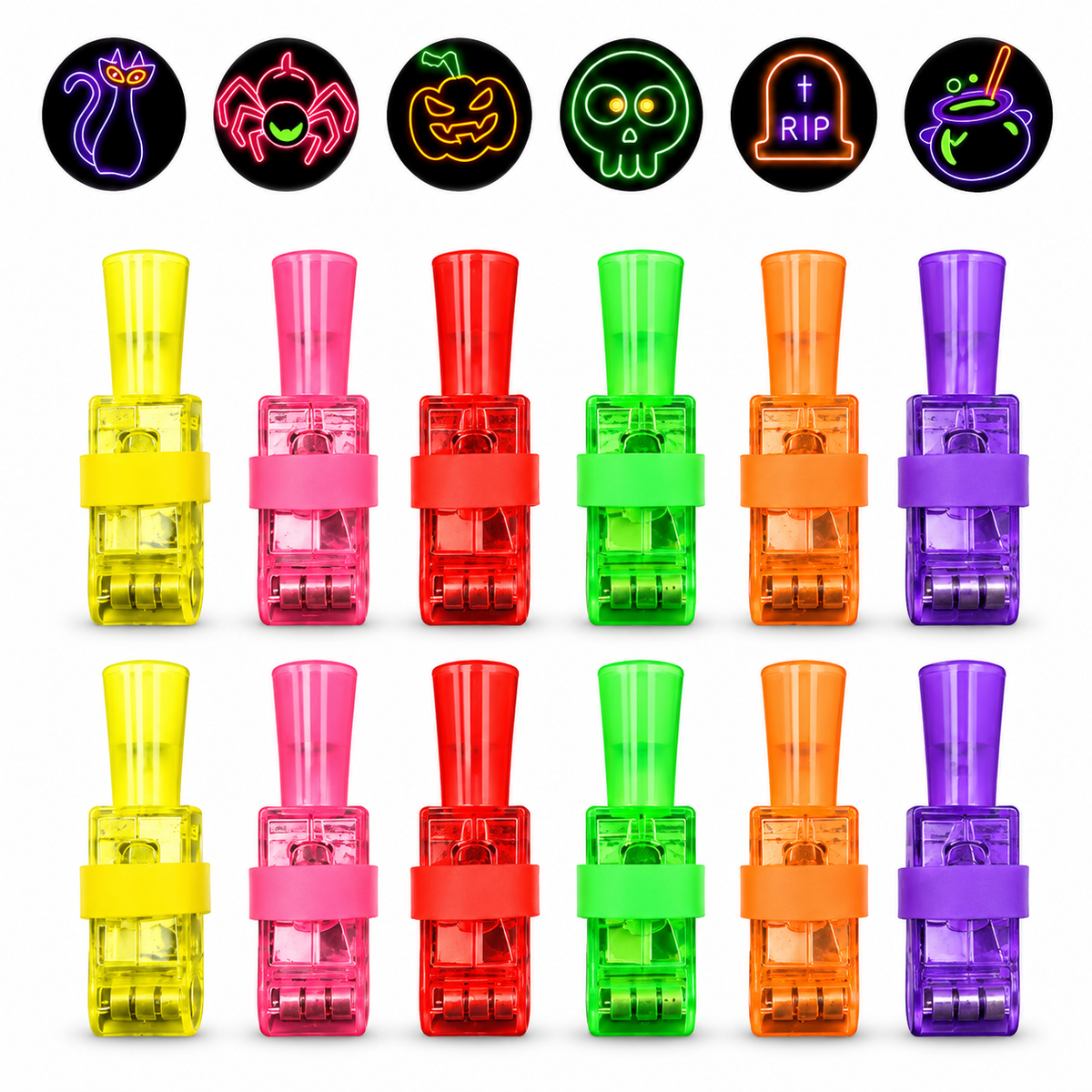 🎃 Halloween Finger Projector Rings – LED Party Favors for Kids