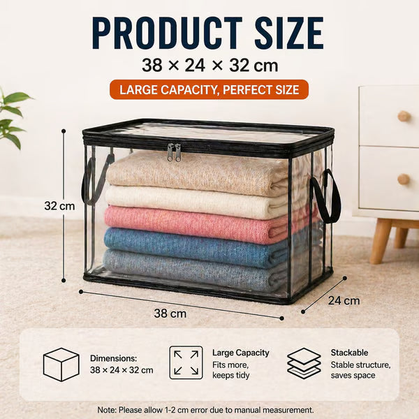💥LAST DAY BUY 3 GET 1 FREE!! 🏠 Transparent Large-Capacity Dustproof & Moisture-Proof Storage Bag – Perfect for Clothes, Toys, Books & More ✨