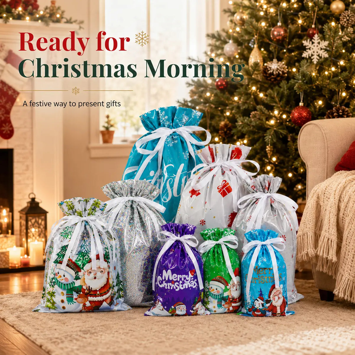 🏆50K+ SOLD! 🔥Christmas Sale 49% OFF🎅Drawstring Christmas Gift Bags (Biodegradable)🎁