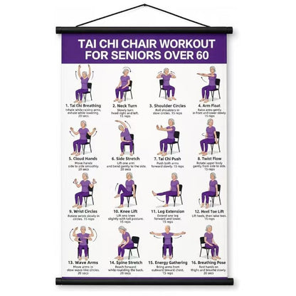 🔥Tai Chi Chair Workout Chart for Seniors (16 x 24 inches)