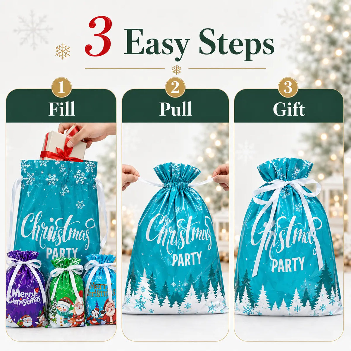🏆50K+ SOLD! 🔥Christmas Sale 49% OFF🎅Drawstring Christmas Gift Bags (Biodegradable)🎁