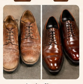 Leather shoes before and after