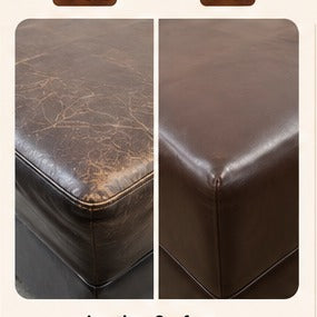 Leather surface before and after