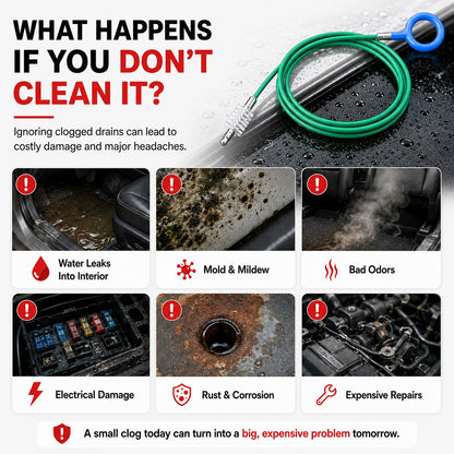 Sunroof Drain Cleaning Brush – Flexible Pipe Cleaner Tool for Preventing Water Leaks