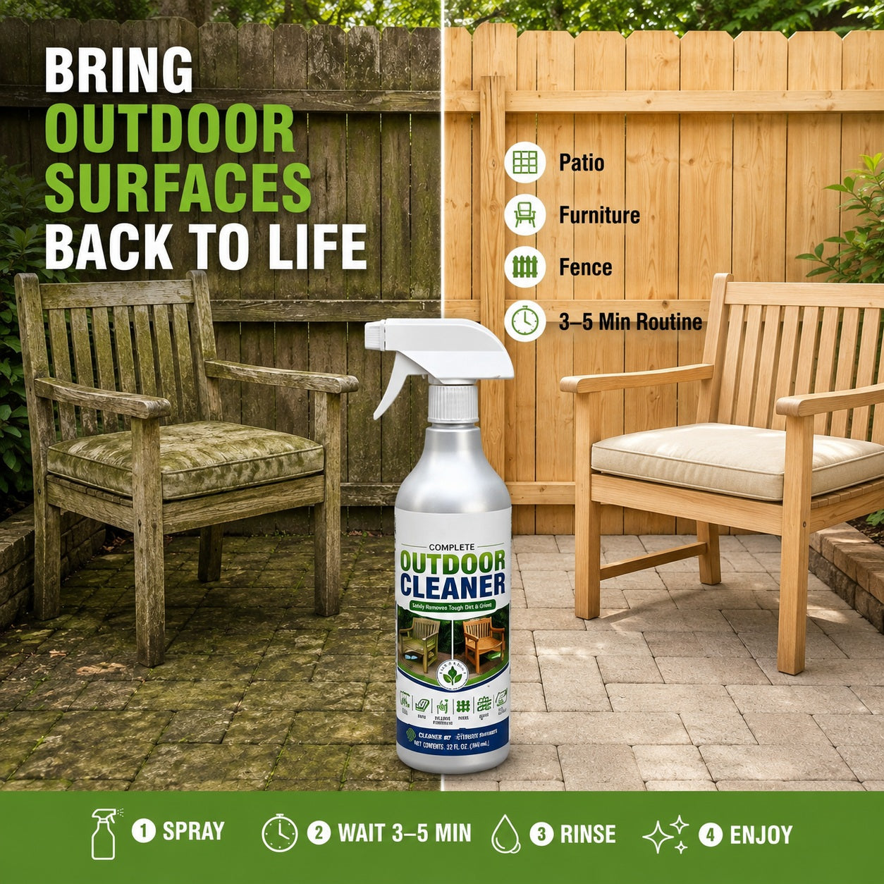 ✨🌿Bring Your Outdoor Space Back to Life — Grime & Algae Cleaning Spray