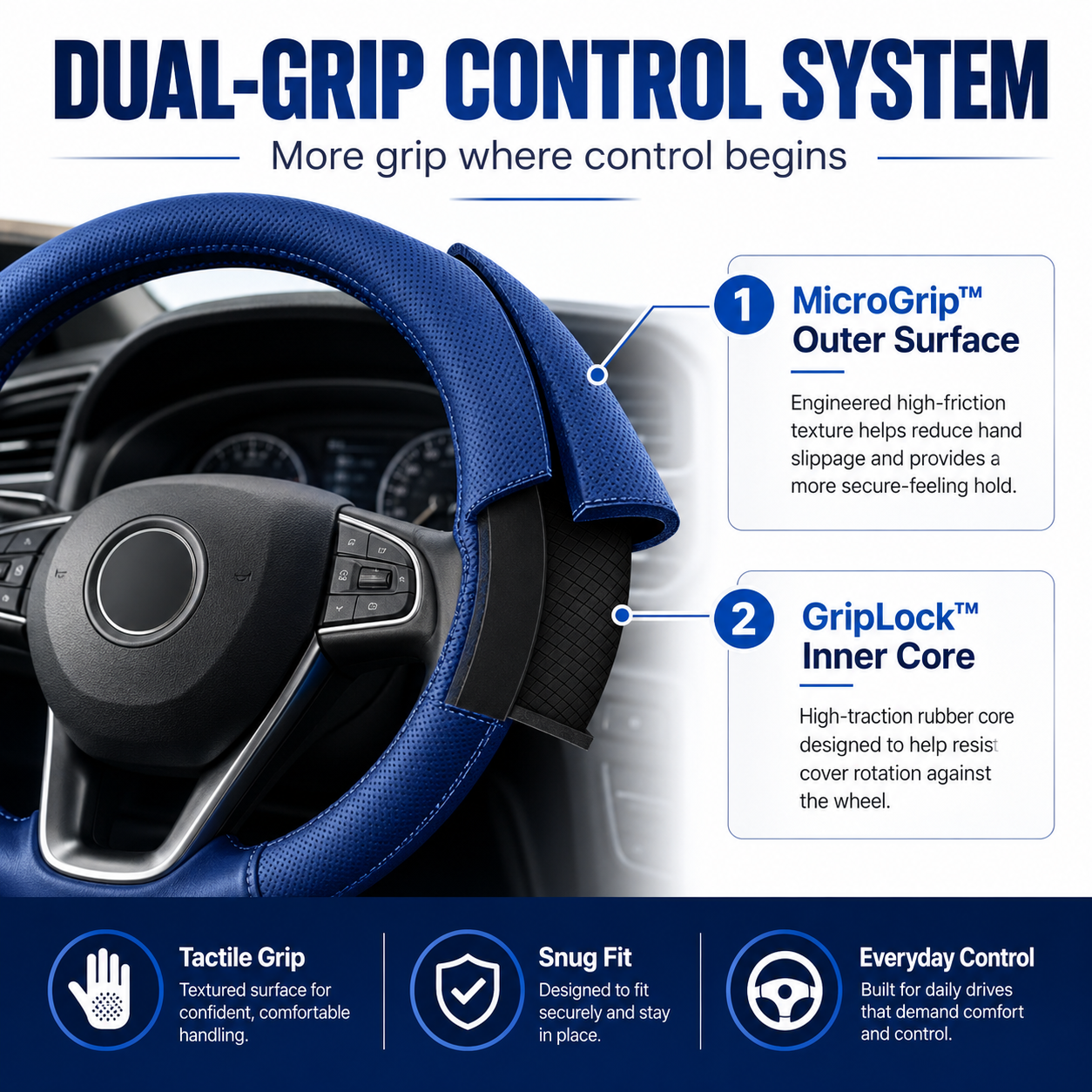 FONOME GripWrap™ Steering Wheel Cover